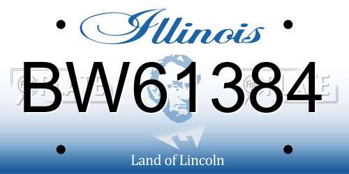 BW61384 Illinois License Plate