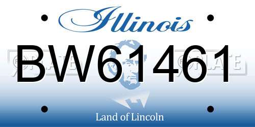 BW61461 Illinois License Plate