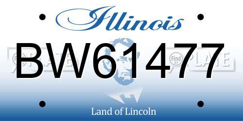BW61477 Illinois License Plate