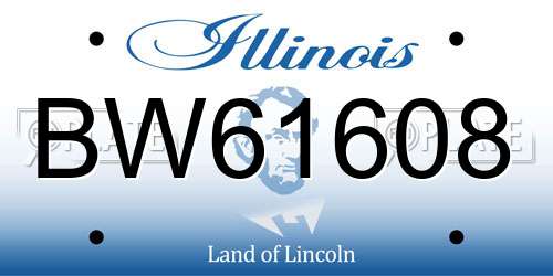 BW61608 Illinois License Plate