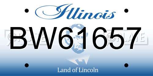 BW61657 Illinois License Plate