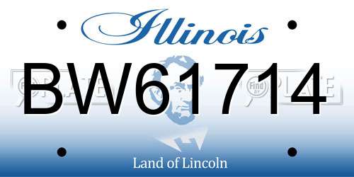 BW61714 Illinois License Plate