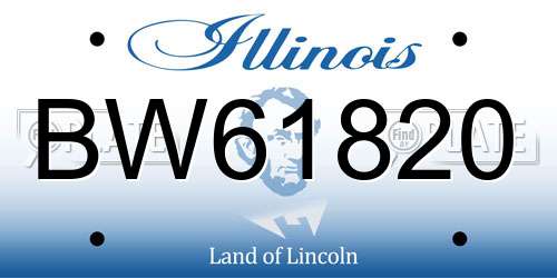 BW61820 Illinois License Plate