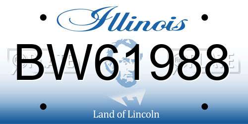 BW61988 Illinois License Plate