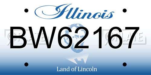 BW62167 Illinois License Plate