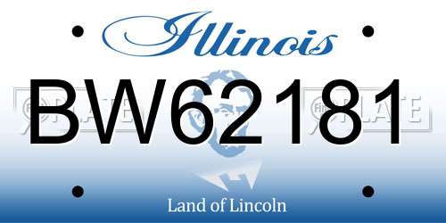 BW62181 Illinois License Plate