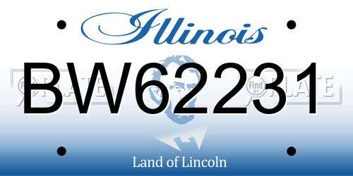 BW62231 Illinois License Plate