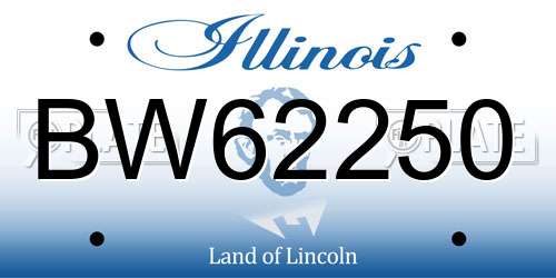 BW62250 Illinois License Plate