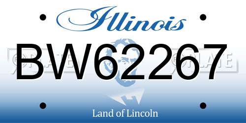 BW62267 Illinois License Plate