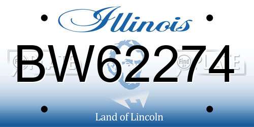 BW62274 Illinois License Plate