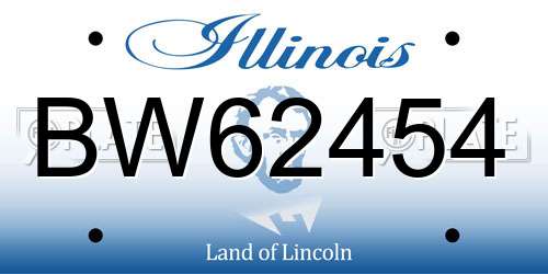 BW62454 Illinois License Plate