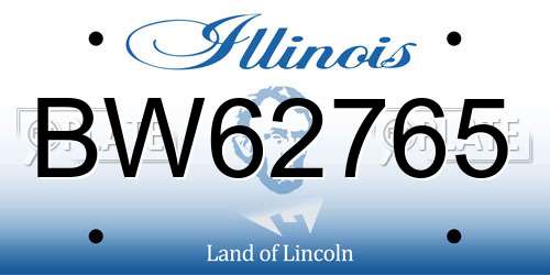 BW62765 Illinois License Plate