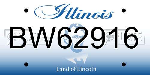 BW62916 Illinois License Plate