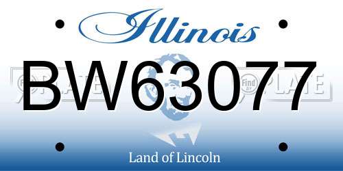 BW63077 Illinois License Plate
