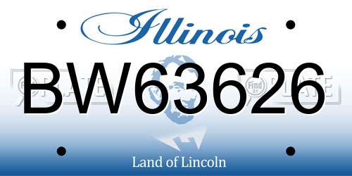 BW63626 Illinois License Plate