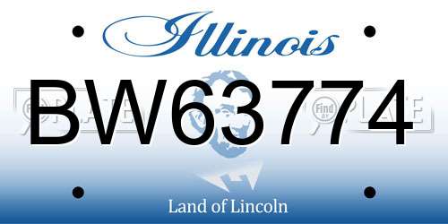 BW63774 Illinois License Plate