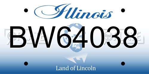 BW64038 Illinois License Plate
