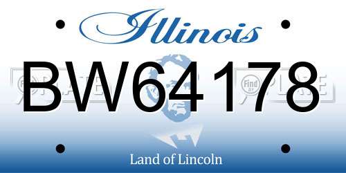 BW64178 Illinois License Plate