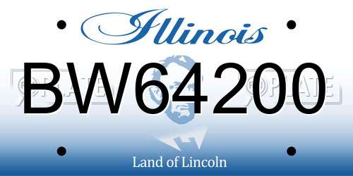 BW64200 Illinois License Plate