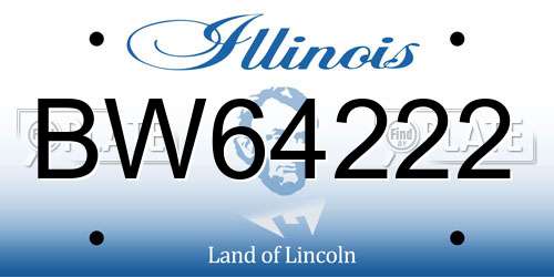 BW64222 Illinois License Plate