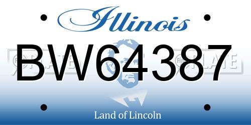 BW64387 Illinois License Plate