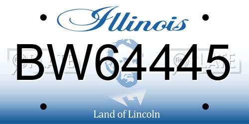 BW64445 Illinois License Plate