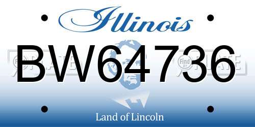 BW64736 Illinois License Plate