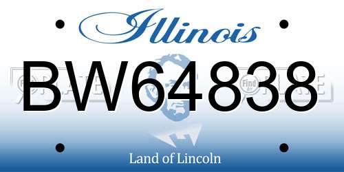 BW64838 Illinois License Plate