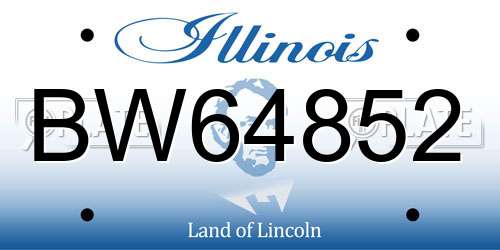 BW64852 Illinois License Plate