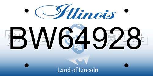 BW64928 Illinois License Plate
