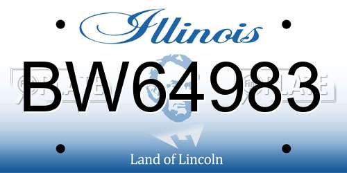 BW64983 Illinois License Plate