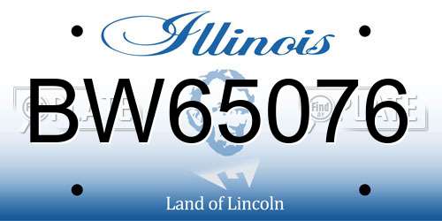 BW65076 Illinois License Plate