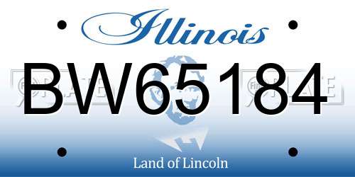 BW65184 Illinois License Plate