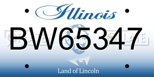 BW65347 Illinois License Plate