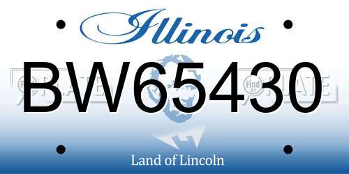 BW65430 Illinois License Plate