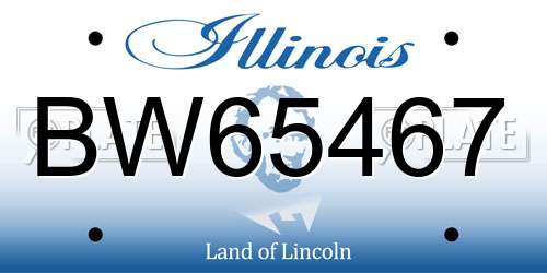 BW65467 Illinois License Plate