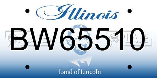 BW65510 Illinois License Plate