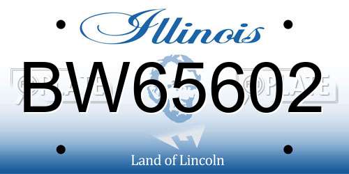 BW65602 Illinois License Plate