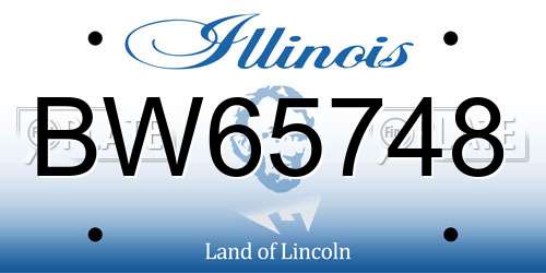 BW65748 Illinois License Plate