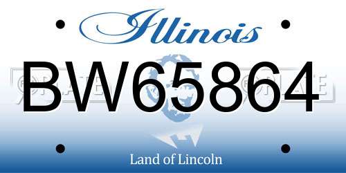 BW65864 Illinois License Plate