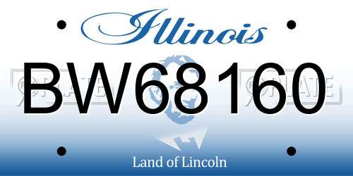 BW68160 Illinois License Plate