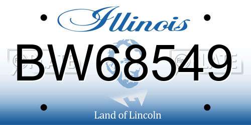 BW68549 Illinois License Plate