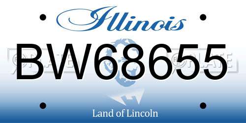 BW68655 Illinois License Plate