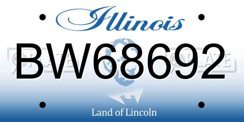 BW68692 Illinois License Plate