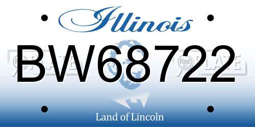 BW68722 Illinois License Plate