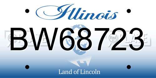 BW68723 Illinois License Plate