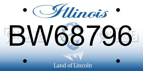 BW68796 Illinois License Plate