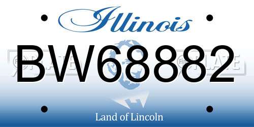 BW68882 Illinois License Plate
