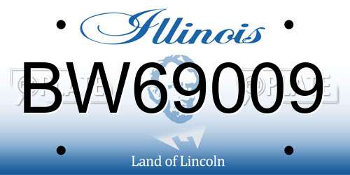 BW69009 Illinois License Plate