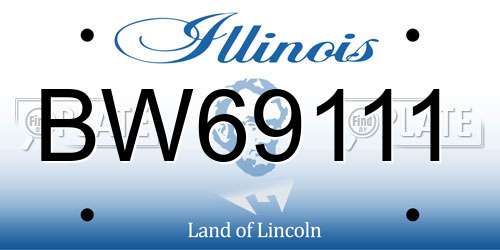 BW69111 Illinois License Plate